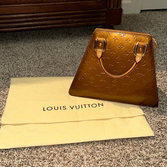 Louis Vuitton Handbags - Louis Vuitton Metallic Bronze Vernis Trapezoid Handbag